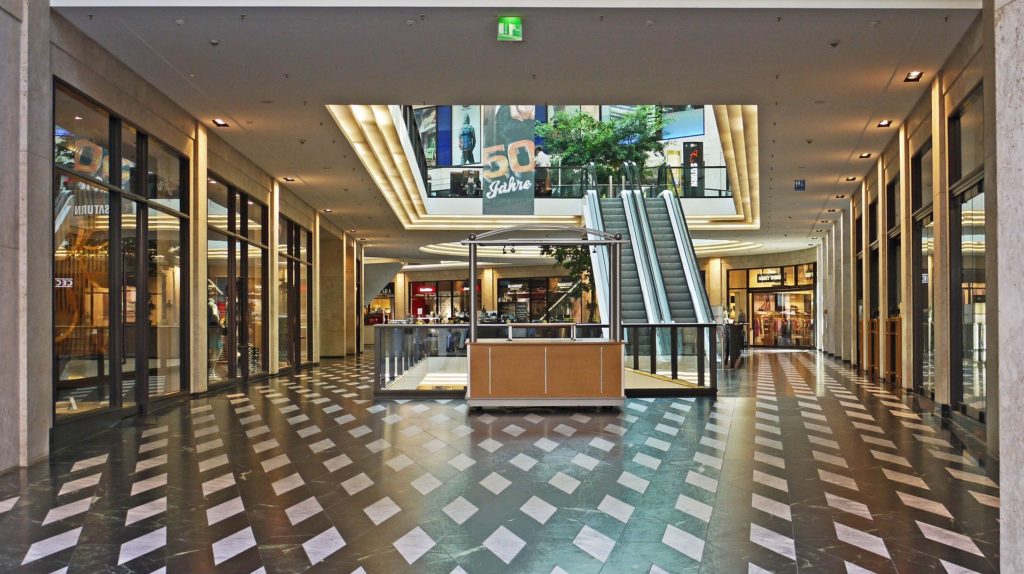 An empty shopping mall.