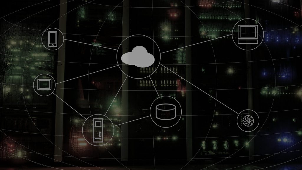 A diagram depicting a cloud network.